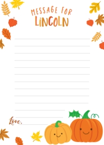 Little Pumpkin Time Capsule Card - www.printerfairy.com design preview