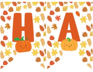 Little Pumpkin Happy Birthday Banner - www.printerfairy.com design preview
