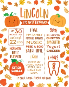 Little Pumpkin Board - www.printerfairy.com design preview