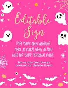 Hey Boo Editable Sign - www.printerfairy.com design preview