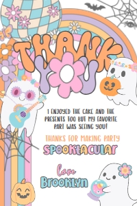 Ghost Hippie Halloween Thank You Card (4x6) - www.printerfairy.com: Ghost Hippie Halloween Thank You Card (4x6) - www.printerfairy.com