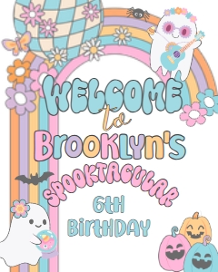Ghost Halloween Party Hippie Halloween Welcome Sign (16x20) - www.printerfairy.com: Ghost Halloween Party Hippie Halloween Welcome Sign (16x20) - www.printerfairy.com