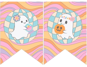 Ghost Graphic Banner (11x8.5) - www.printerfairy.com: Ghost Happy Birthday Banner (11x8.5) - www.printerfairy.com