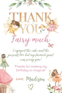 Fairies Thank You Card - www.printerfairy.com design preview