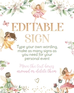 Fairies Editbale Sign - www.printerfairy.com design preview