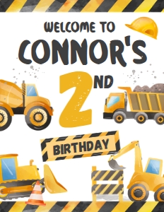 Construction Welcome Sign (white 8.5x11) - www.printerfairy.com: Construction Welcome Sign white - www.printerfairy.com