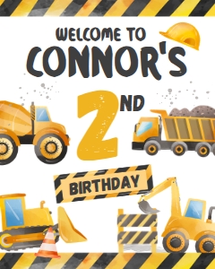 Construction Welcome Sign (white 16x30) - www.printerfairy.com: Construction Welcome Sign white - www.printerfairy.com
