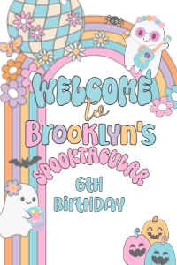 Ghost Halloween Party Hippie Halloween Welcome Sign (24x36) - www.printerfairy.com: Ghost Halloween Party Hippie Halloween Welcome Sign (16x20) - www.printerfairy.com