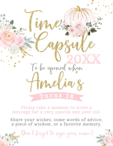 Little Pumpkin Time Capsule Sign - www.printerfairy.com design preview