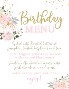 Little Pumpkin Menu - www.printerfairy.com design preview