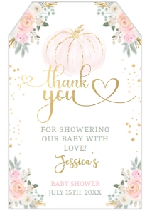Little Pumpkin Baby Shower Favor Tags (2.5x3.5) - www.printerfairy.com design preview
