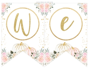 Little Pumpkin Baby Shower Banner (11x8.5) - www.printerfairy.com design preview