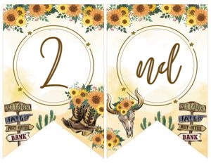 Cowgirl Banner Age (yellow) - www.printerfairy.com: Cowgirl Birthday Banner (yellow) - www.printerfairy.com