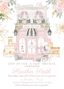 Paris Baby Shower Invitation (White) - www.printerfairy.com design preview