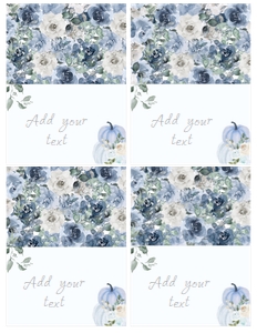 Floral Food Tents Dusty Blue - www.printerfairy.com design preview