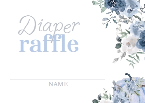 Floral Baby Shower Diaper Raffle - www.printerfairy.com design preview
