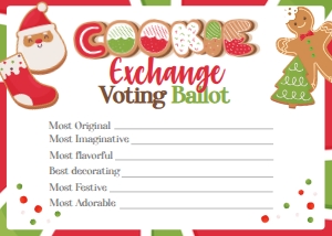 Christmas Cookie Contest Voting Ballot - www.printerfairy.com design preview