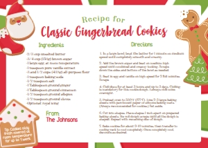 Christmas Recipe Card - www.printerfairy.com design preview