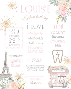 Paris Board (white, pink) - www.printerfairy.com design preview