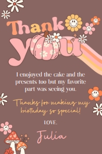 Little Pumpkin Groovy Thank You Card - www.printerfairy.com design preview