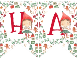 Christmas Elf Birthday Banner - www.printerfairy.com design preview