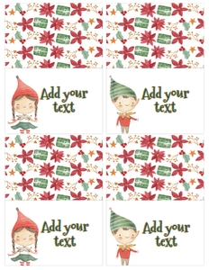 Christmas Elf Birthday Food Tents - www.printerfairy.com design preview