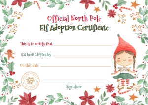 Christmas Elf Birthday Adoption Set - www.printerfairy.com design preview