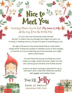 Christmas Elf Nice to meet you Letter - www.printerfairy.com design preview