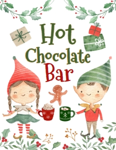 Christmas Elf Hot Chocolate Bar Sign - www.printerfairy.com design preview