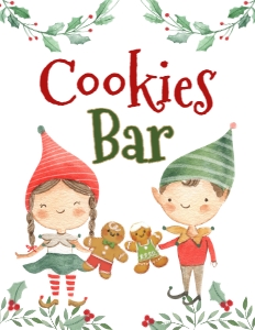 Christmas Elf Cookies Bar Sign - www.printerfairy.com design preview