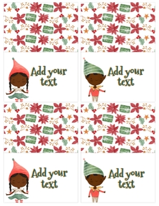 Christmas - Elf Girl Birthday Food Tents (8.5x11) - www.printerfairy.com design preview