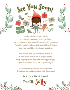 Christmas - Elf Girl See You Soon! - www.printerfairy.com design preview
