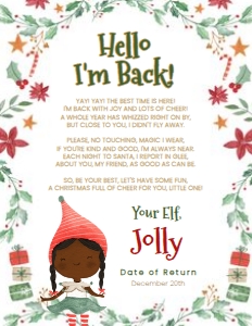 Christmas - Elf Girl Hello I'm Back - www.printerfairy.com design preview