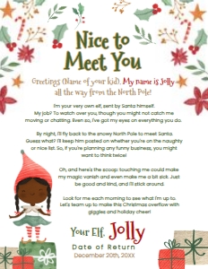 Christmas - Elf Girl Nice to meet you - www.printerfairy.com design preview