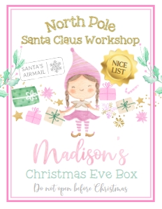 Christmas Pink - Girl North Pole Santa Claus Workshop - www.printerfairy.com design preview
