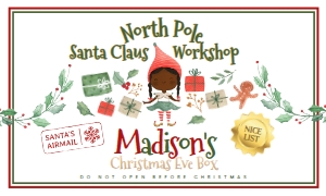 Christmas - Elf Girl North Pole Santa Claus Workshop (5x3) - www.printerfairy.com design preview