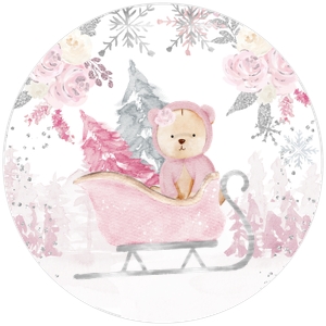 Winter Wonderland Bear Baby Shower Topper - www.printerfairy.com design preview