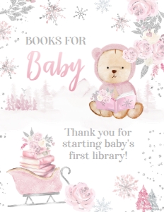 Winter Wonderland Bear Baby Shower Books for Baby - www.printerfairy.com design preview