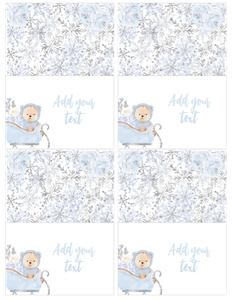 Winter Wonderland Bear Baby Boy Shower Food tents (8.5x11) - www.printerfairy.com design preview