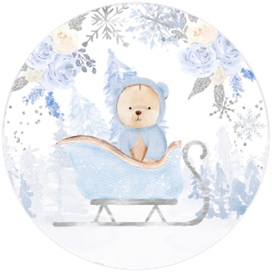 Winter Wonderland Bear Baby Boy Shower Topper (2x2) - www.printerfairy.com design preview