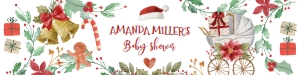 Santa Baby Shower Water Bottle Label (red, green) - www.printerfairy.com design preview