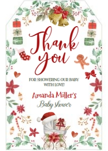 Santa Baby Shower Favor Tag (red, green) - www.printerfairy.com design preview