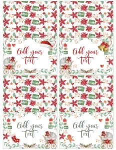 Santa Baby Shower Food Tents (red, green) - www.printerfairy.com design preview