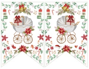 Santa Baby Shower Banner Graphics (red, green) - www.printerfairy.com: Santa Baby Shower Banner (red, green) - www.printerfairy.com