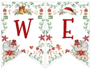 Santa Baby Shower Banner (red, green) - www.printerfairy.com: Santa Baby Shower Banner (red, green) - www.printerfairy.com