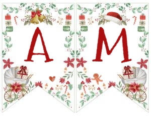 Santa Baby Shower Banner Name (red, green) - www.printerfairy.com: Santa Baby Shower Banner (red, green) - www.printerfairy.com