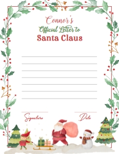 Letter to Santa (write) (red, green) - www.printerfairy.com design preview