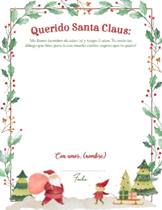 Santa Carta_2 (rojo, verde) - www.printerfairy.com design preview