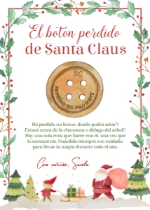Santa Botón Perdido (rojo, verde) - www.printerfairy.com design preview