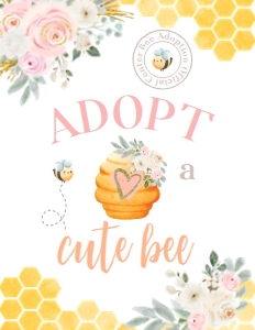 Bee Birthday Adoption Sign (Pink yellow) - www.printerfairy.com design preview